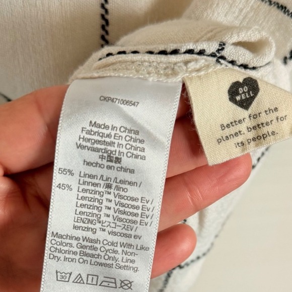 Madewell White Grid Checkered Print Button Down Short Sleeve Crop Top Size S - Picture 3 of 6